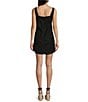 GB Linen Blend Curve Hem Mini Dress, Color:Black - Image 2