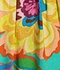 Color:Aqua Multi - Image 3 - Linen Blend Floral Printed Knot Front Dress