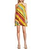 Color:Multi - Image 1 - Linen Blend Sleeveless Stripe Halter Dress