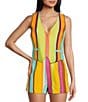 Color:Multi - Image 1 - Linen Blend Stripe Coordinating Vest