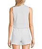 Color:White - Image 2 - Coordinating Linen Blend Vest