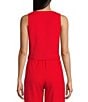 GB Coordinating Linen Blend Vest, Color:Red - Image 2