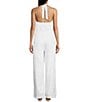 Color:White - Image 2 - Linen Halter Linen Blend Jumpsuit