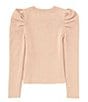 Color:Dusty Rose - Image 2 - Little Girls 2T-6X Ruched Long Sleeve Top
