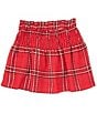 Color:Red Black - Image 2 - Little Girls 2T-6X Smocked Waist Plaid Skirt