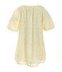 Color:Lemon - Image 2 - Little Girls 2T-6X Family Matching 3/4 Sleeve Oversized Cinch Dress