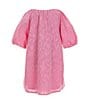 Color:Pink - Image 2 - Little Girls 2T-6X Family Matching 3/4 Sleeve Oversized Cinch Dress