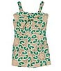 GB Little Girls Bow Detail Crochet Bow Romper, Color:Emerald Green - Image 1