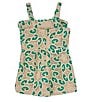 GB Little Girls Bow Detail Crochet Bow Romper, Color:Emerald Green - Image 2