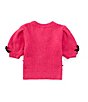 GB Little Girls Bow Detail Sweater, Color:Hot Pink - Image 2