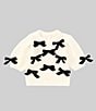 GB Little Girls Bow Detail Sweater, Color:Ivory - Image 1