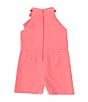 Color:Pink - Image 2 - Little Girl's 2T-6X Bow Neck Romper