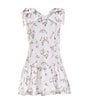 Color:White Pink Floral - Image 1 - Little Girls 2T-6X Bow Sleeve Drop Waist Dress