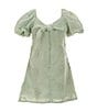 GB Little Girls Charlotte Lace Puff Sleeve Dress, Color:Mint Green - Image 2