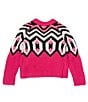 Color:Fuschia - Image 2 - Little Girls 2T-6X Entarga Sweater
