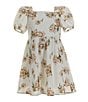 Color:Ivory Combo - Image 1 - Little Girls 2T-6X Family Matching Floral Puff Sleeve Dress