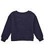 Color:Navy - Image 2 - Little Girls 2T-6X Knit Hyde Park Graphic Sweatshirt