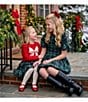 GB Little Girls Long Sleeve Glitter Bow Sweater - Image 3