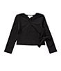 Color:Black - Image 1 - Little Girls 2T-6X Long Sleeve Knit Ballet Top