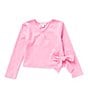 Color:Pink - Image 1 - Little Girls 2T-6X Long Sleeve Knit Ballet Top