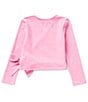 Color:Pink - Image 2 - Little Girls 2T-6X Long Sleeve Knit Ballet Top