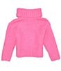 GB Little Girls Long Sleeve Oversized Turtleneck Sweater, Color:Hot Pink - Image 2