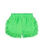 Color:Green - Image 1 - Little Girls 2T-6X Mid Rise Eyelet Short