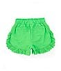 Color:Green - Image 2 - Little Girls 2T-6X Mid Rise Eyelet Short