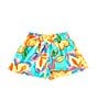 Color:Aqua Multi - Image 1 - Little Girls 2T-6X Mid Rise Flowy Tie Shorts