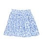 Color:Blue Ivory - Image 1 - Little Girls 2T-6X Printed Ruffle Mini Skirt