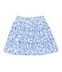 Color:Blue Ivory - Image 2 - Little Girls 2T-6X Printed Ruffle Mini Skirt