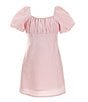 Color:Light Pink - Image 1 - Little Girls 2T-6X Puff-Sleeve Empire Waist Dress