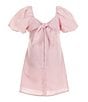 Color:Light Pink - Image 2 - Little Girls 2T-6X Puff-Sleeve Empire Waist Dress