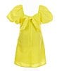 Color:Yellow - Image 2 - Little Girls 2T-6X Puff-Sleeve Empire Waist Dress