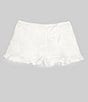 Color:White - Image 1 - Little Girl's 2T-6X Ruffle Hem Short