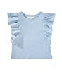 GB Little Girls Ruffle Sleeve T-Shirt, Color:Skyway - Image 1