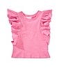 GB Little Girls Ruffle Sleeve T-Shirt, Color:Pink - Image 1