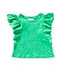 GB Little Girls Ruffle Sleeve T-Shirt, Color:Kelly Green - Image 1