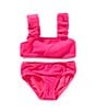 GB Little Girls 2T-6X Scrunch Bungee Strap 2-Piece Swimsuit, Color:Party Favor Pink - Image 1