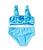 GB Little Girls 2T-6X Scrunch Bungee Strap 2-Piece Swimsuit, Color:Blue - Image 2