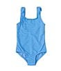 Color:Capri - Image 1 - Little Girls 2T-6X Scrunch Tie-Shoulder One-Piece Swimsuit