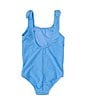 Color:Capri - Image 2 - Little Girls 2T-6X Scrunch Tie-Shoulder One-Piece Swimsuit