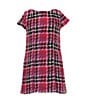GB Little Girls Short Sleeve Plaid Mini Dress, Color:Magenta - Image 1