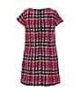 GB Little Girls Short Sleeve Plaid Mini Dress, Color:Magenta - Image 2