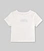 Color:White - Image 2 - Little Girls 2T-6X Short Sleeve Positano Amalfi Coast Crop Graphic T-Shirt