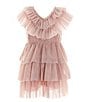 Color:Pink - Image 2 - Little Girls 2T-6X Sleeveless Ballet Tiered Dress