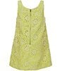 GB Little Girls 2T-6X Sleeveless Bow Front Eyelet Shift Dress, Color:Chartreuse - Image 2