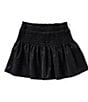 Color:Black - Image 1 - Little Girls 2T-6X Smocked Waist Mini Skirt