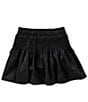 Color:Black - Image 2 - Little Girls 2T-6X Smocked Waist Mini Skirt