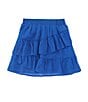 GB Little Girls 2T-6X Tiered Ruffle Mini Skirt, Color:Blue - Image 2